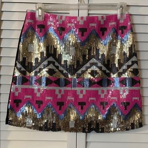 Karlie Patterned Sequin Skirt